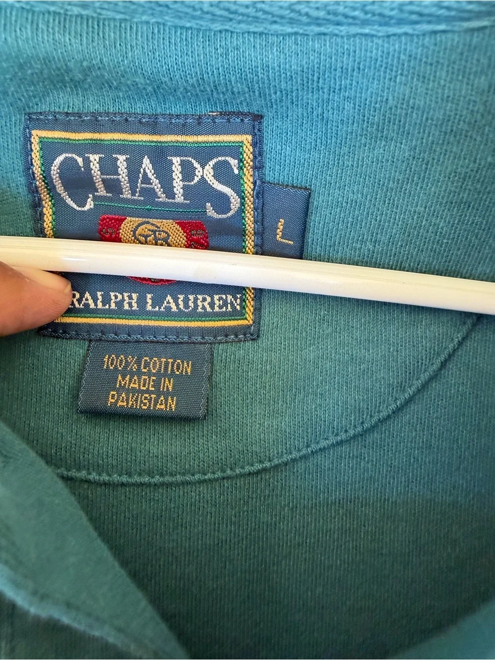 Vintage Chaps Ralph Lauren Teal Green Short-Sleeve Polo Shirt
